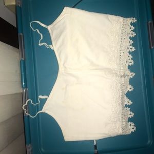 Garage White Crop Top